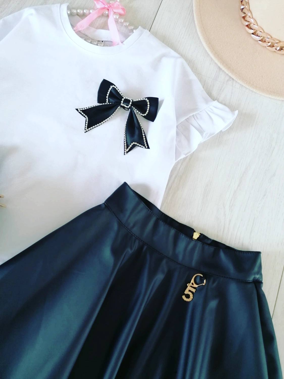 Spódniczka z Eko Skóry - KARMELOWY BUTIK zdjęcie 1