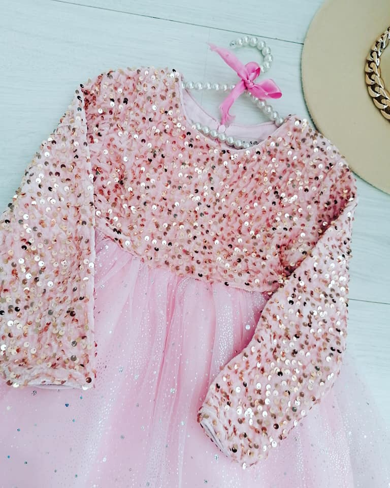 Sukienka Sparkle Jasny Róż - KARMELOWY BUTIK zdjęcie 1