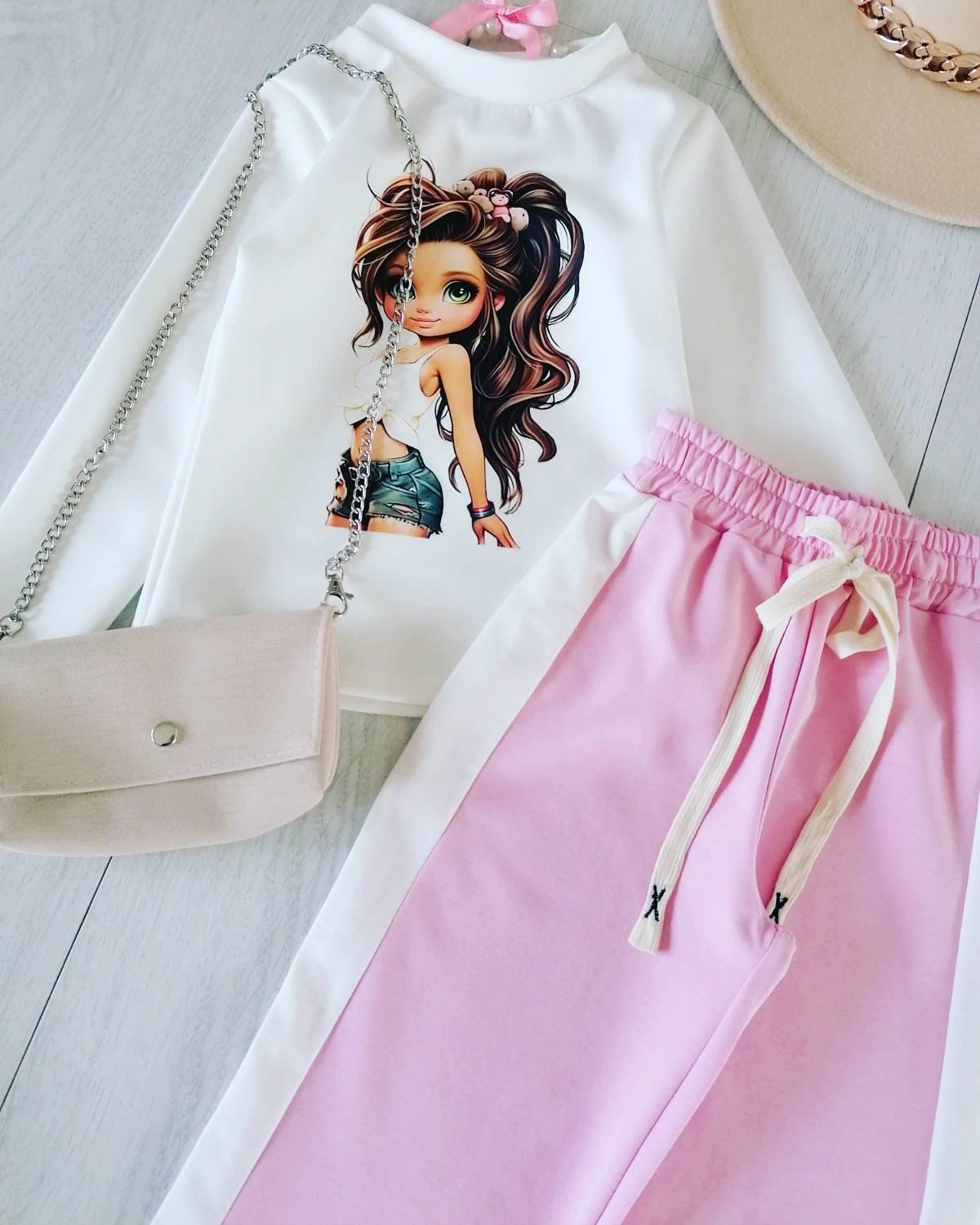Bluza z Torebką Beżową - KARMELOWY BUTIK zdjęcie 1