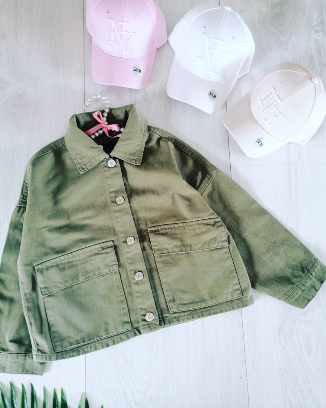 Kurtka Jeans Zielona - KARMELOWY BUTIK zdjęcie 1