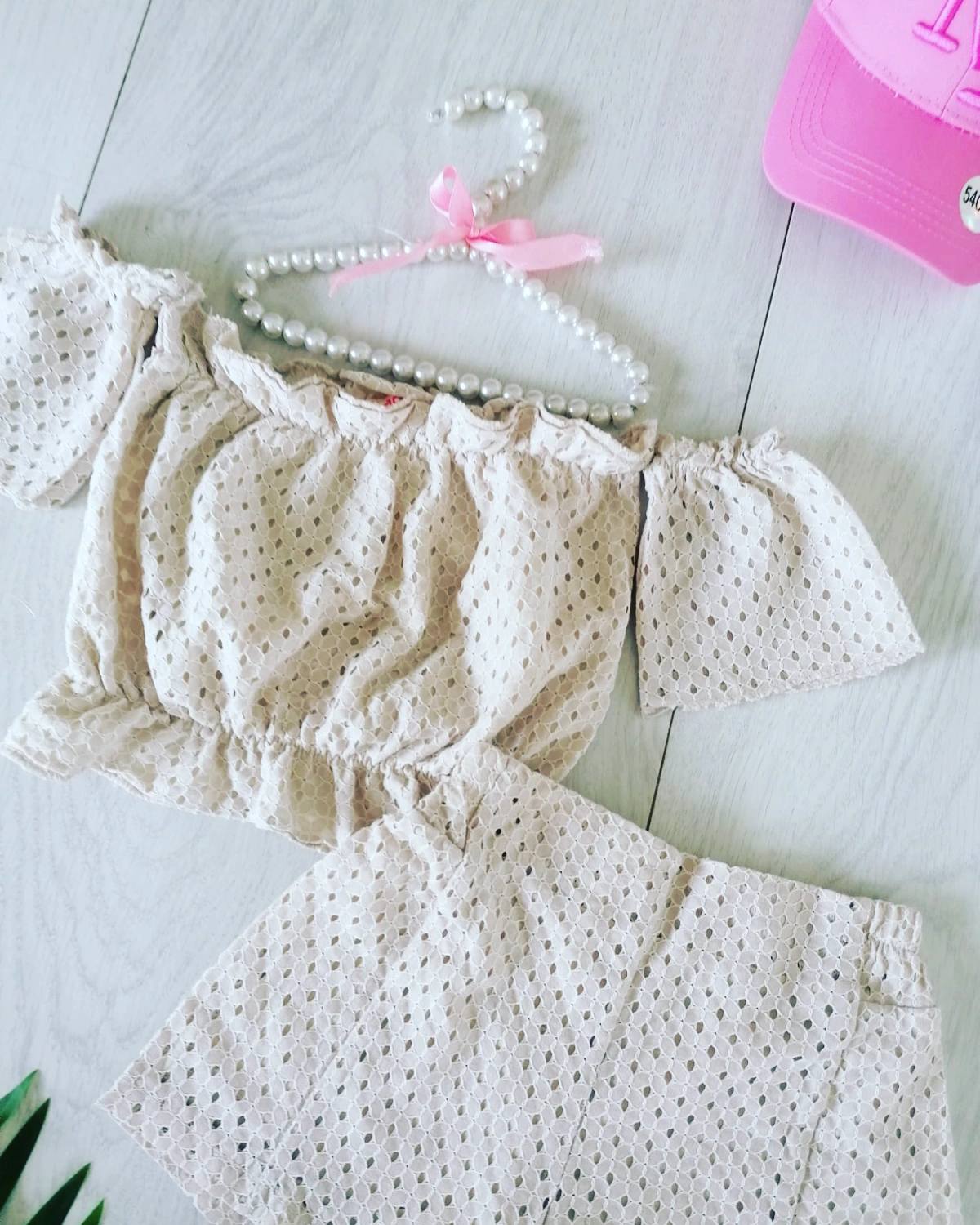Zestaw Ażurowy Beżowy - KARMELOWY BUTIK zdjęcie 1