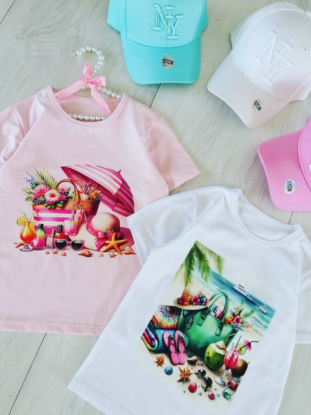 T shirt Summer Biały - KARMELOWY BUTIK zdjęcie 1