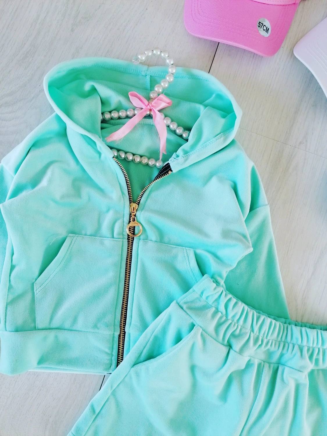 Dres Welurowe Love Miętowy - KARMELOWY BUTIK zdjęcie 1