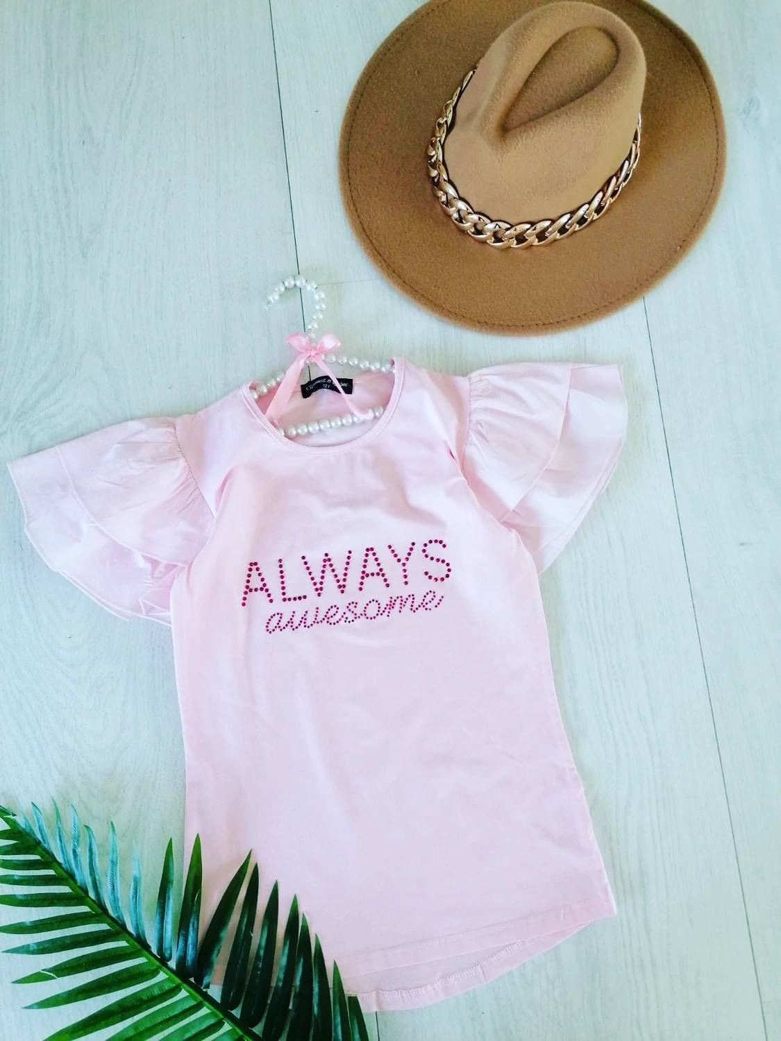 T shirt Awesome Jasny Róż - KARMELOWY BUTIK zdjęcie 1