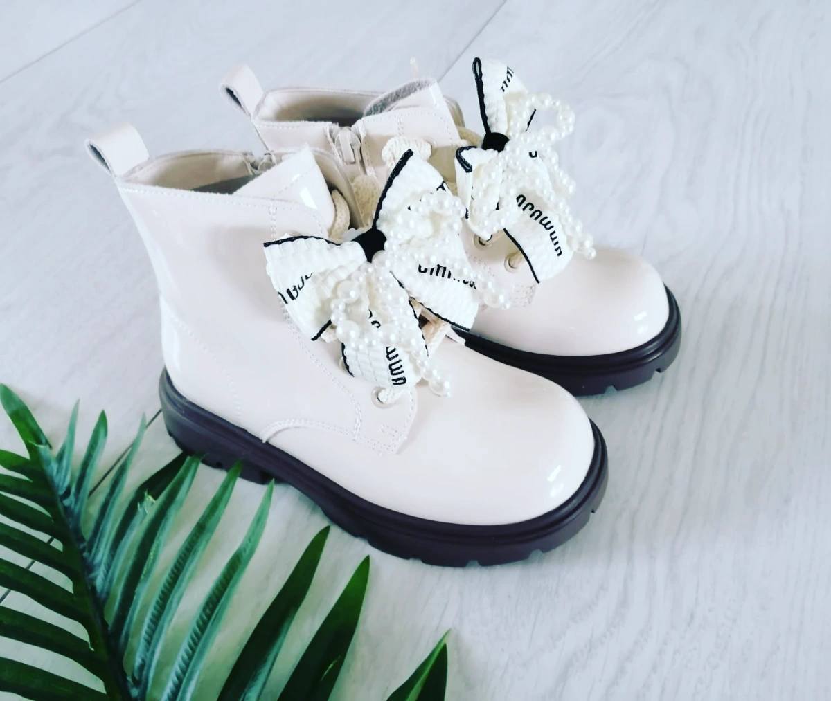 Buty z Kokardami Beżowe - KARMELOWY BUTIK zdjęcie 1