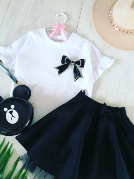 Spódniczka z Kokardką i Tiulem - KARMELOWY BUTIK zdjęcie 1