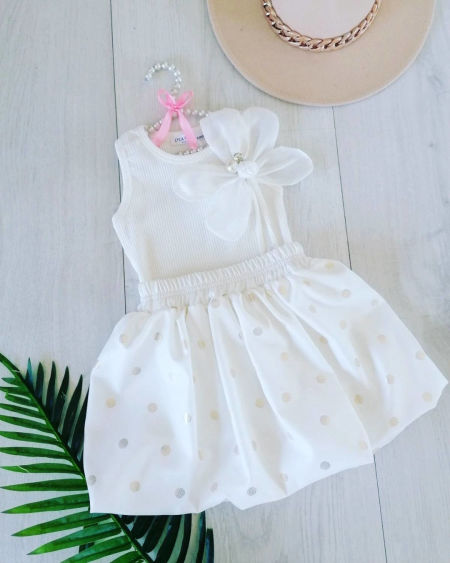 Bluzeczka z Tkaninowym Kwiatkiem - KARMELOWY BUTIK zdjęcie 2