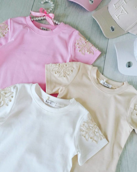 Bluzeczka z Ozdobnymi Rękawami Beżowa - KARMELOWY BUTIK zdjęcie 1
