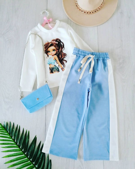 Bluza z Torebką Niebieską - KARMELOWY BUTIK zdjęcie 2
