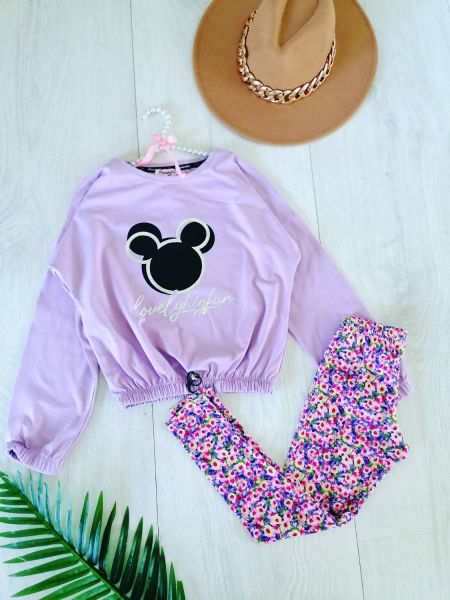 Legginsy w Kolorowe Kwiaty - KARMELOWY BUTIK zdjęcie 2