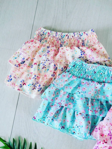 Spódniczka w Kwiaty Morelowa - KARMELOWY BUTIK zdjęcie 2