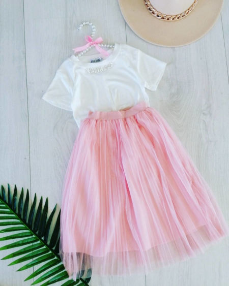 Spódniczka Tiulowa Pastelowy Róż - KARMELOWY BUTIK zdjęcie 3