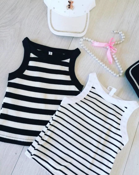 Top w Paski Czarny - KARMELOWY BUTIK zdjęcie 3