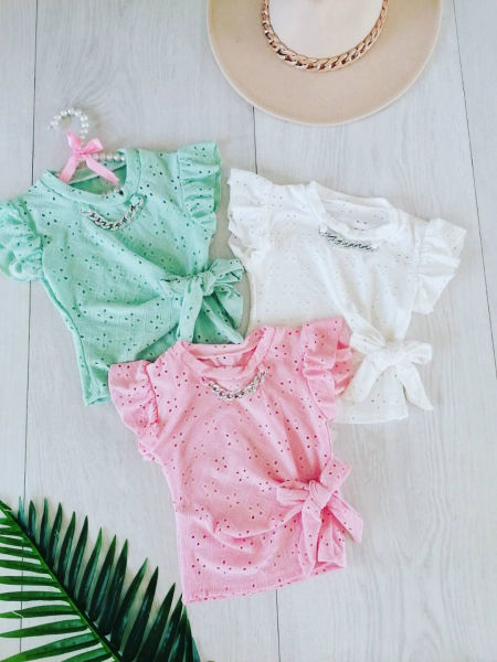 Bluzeczka Ażurowa Miętowa - KARMELOWY BUTIK zdjęcie 2