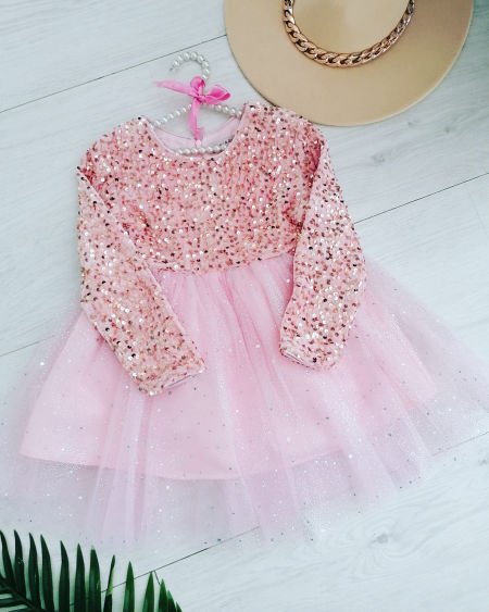 Sukienka Sparkle Jasny Róż - KARMELOWY BUTIK zdjęcie 2