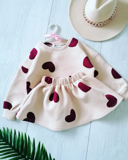 Zestaw w Serduszka Beżowy - KARMELOWY BUTIK zdjęcie 1