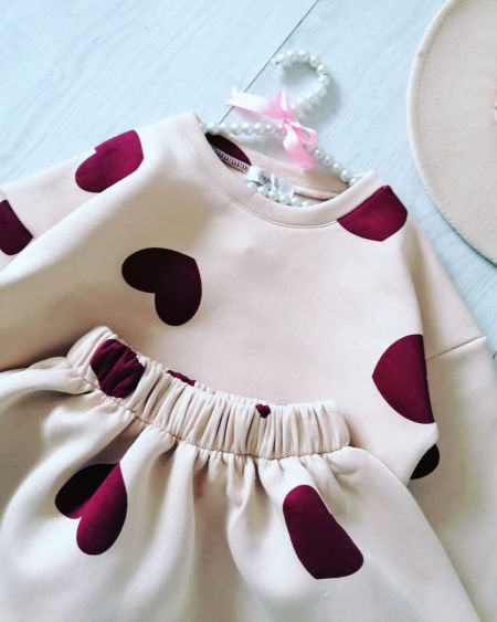 Zestaw w Serduszka Beżowy - KARMELOWY BUTIK zdjęcie 2