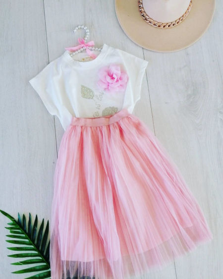 Spódniczka Tiulowa Pastelowy Róż - KARMELOWY BUTIK zdjęcie 4