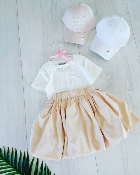 Spódniczka Crystall Jasny Beż - KARMELOWY BUTIK zdjęcie 2