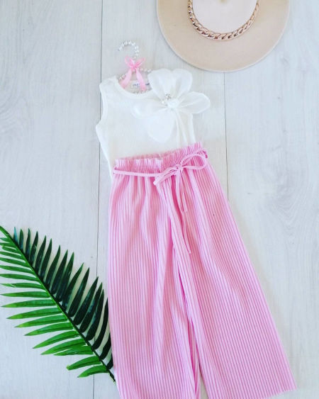 Bluzeczka z Tkaninowym Kwiatkiem - KARMELOWY BUTIK zdjęcie 4