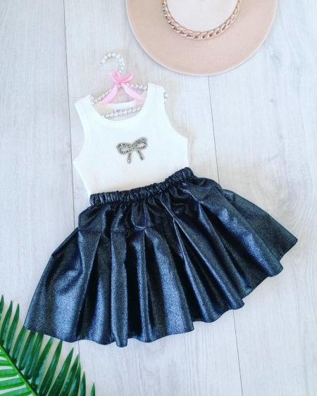 Bluzeczka z Błyszczącą Kokardą - KARMELOWY BUTIK zdjęcie 1