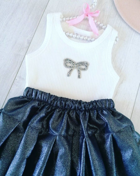 Bluzeczka z Błyszczącą Kokardą - KARMELOWY BUTIK zdjęcie 2