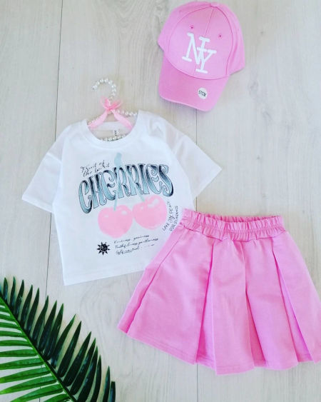 T shirt Cherries Biały - KARMELOWY BUTIK zdjęcie 2