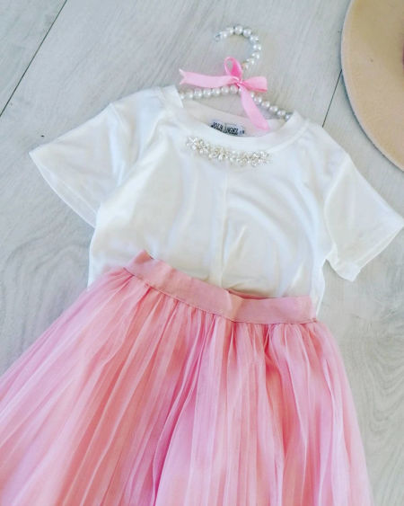 Spódniczka Tiulowa Pastelowy Róż - KARMELOWY BUTIK zdjęcie 1
