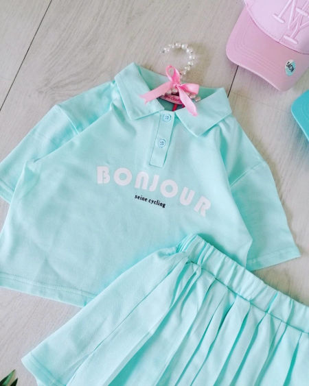 Komplet Bonjour Miętowy - KARMELOWY BUTIK zdjęcie 1