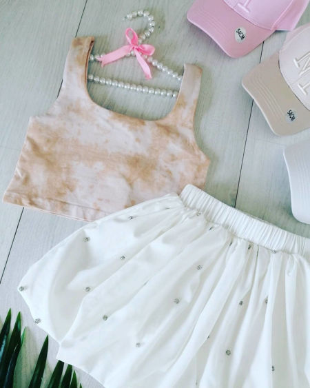 Top Marmurkowy Beżowy - karmelowybutik zdjęcie 4