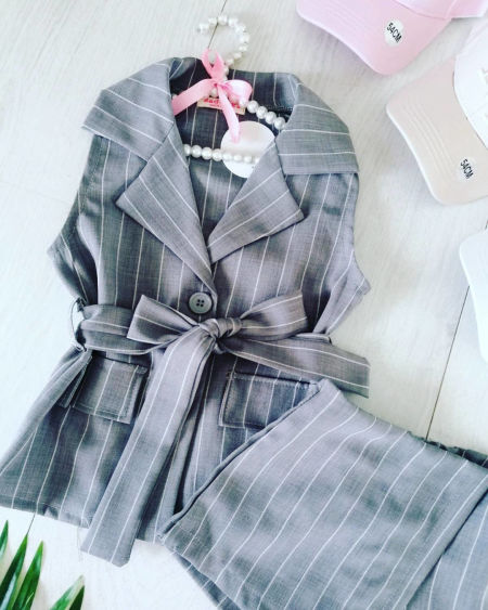 Zestaw Chloe Szary - KARMELOWY BUTIK zdjęcie 2