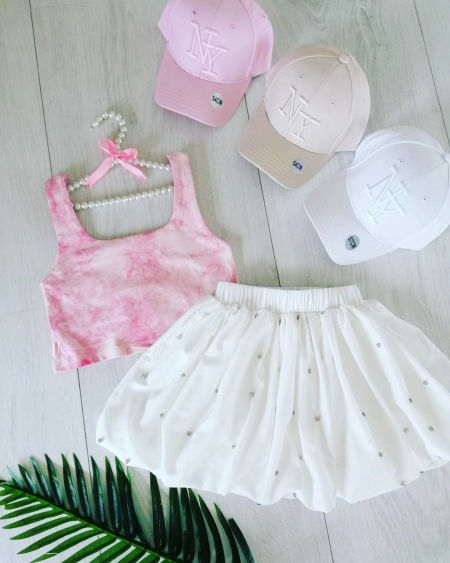 Top Marmurkowy Różowy - karmelowybutik zdjęcie 4