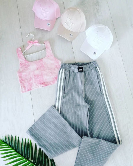 Top Marmurkowy Różowy - karmelowybutik zdjęcie 1