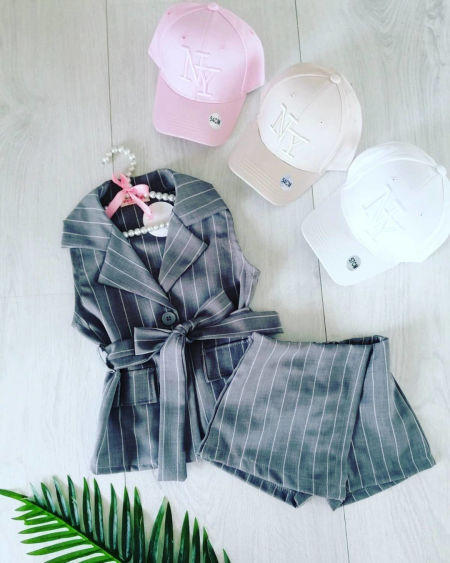 Zestaw Chloe Szary - KARMELOWY BUTIK zdjęcie 1