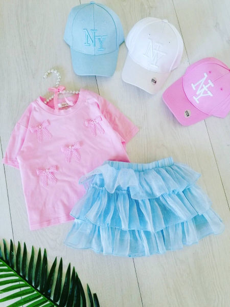 Spódniczka z Cyrkoniami Niebieska - KARMELOWY BUTIK zdjęcie 1