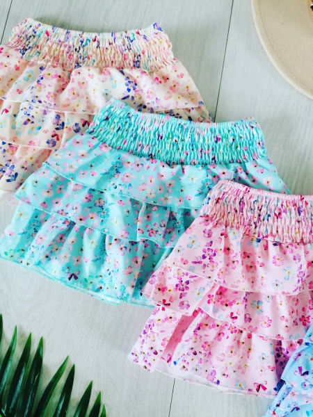 Spódniczka w Kwiaty Miętowa - KARMELOWY BUTIK zdjęcie 2