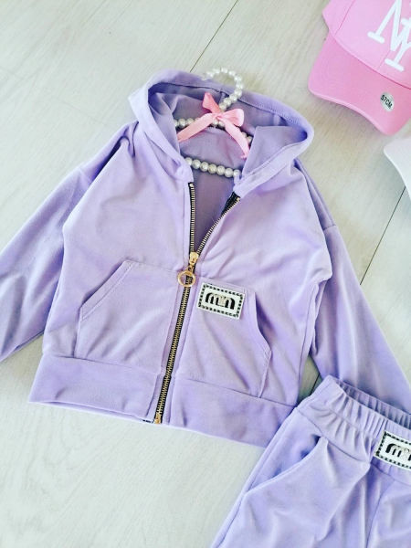 Dres Welurowy Fioletowy - KARMELOWY BUTIK zdjęcie 2