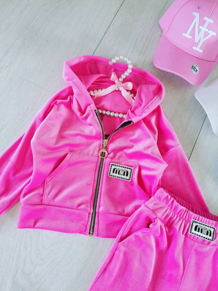Dres Welurowy Fuksja - KARMELOWY BUTIK zdjęcie 3