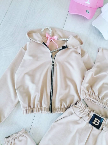 Dres Trzyczęściowy Beżowy - KARMELOWY BUTIK zdjęcie 2