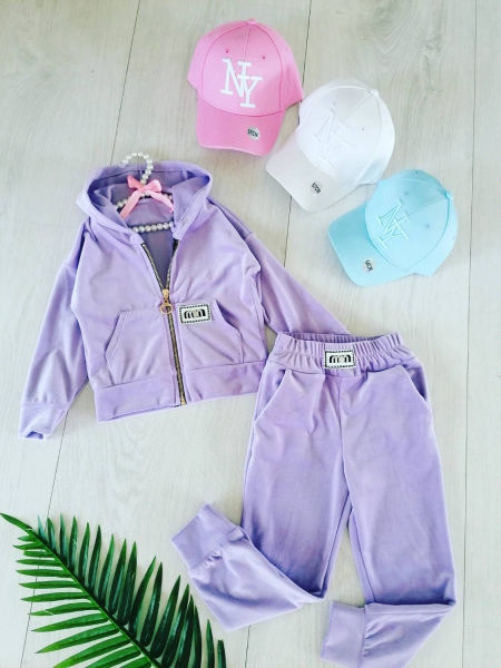 Dres Welurowy Fioletowy - KARMELOWY BUTIK zdjęcie 3