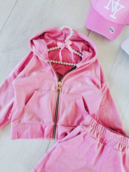 Dres Welurowe Love Pudrowy Róż - KARMELOWY BUTIK zdjęcie 2