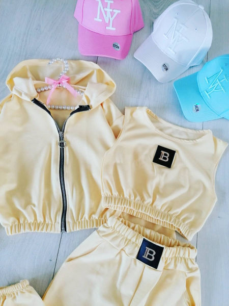 Dres Trzyczęściowy Cytrynowy - KARMELOWY BUTIK zdjęcie 1