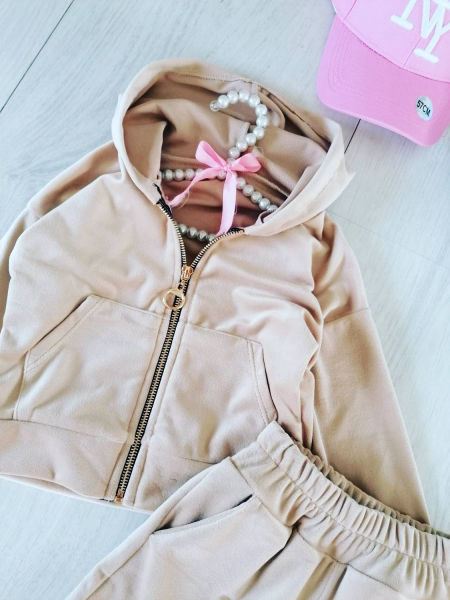 Dres Welurowe Love Beżowy - KARMELOWY BUTIK zdjęcie 1