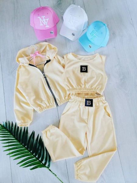 Dres Trzyczęściowy Cytrynowy - KARMELOWY BUTIK zdjęcie 2