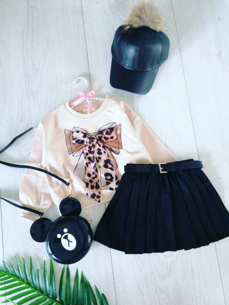 Spódniczka Plisowana z Paskiem Czarna - KARMELOWY BUTIK zdjęcie 3
