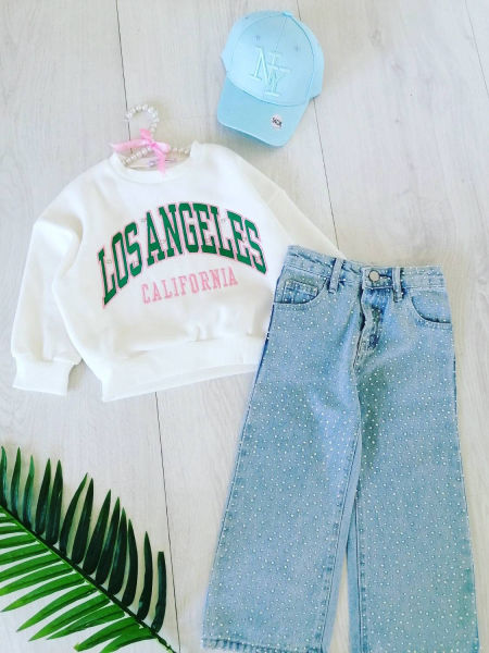 Bluza Los Angeles Śmietankowa - KARMELOWY BUTIK zdjęcie 4