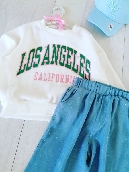 Bluza Los Angeles Śmietankowa - KARMELOWY BUTIK zdjęcie 2