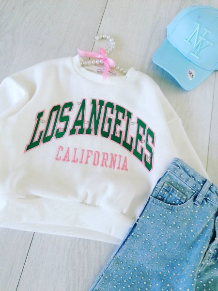 Bluza Los Angeles Śmietankowa - KARMELOWY BUTIK zdjęcie 3