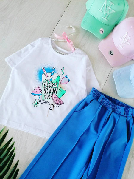 Spodnie Elegant Niebieskie - karmelowybutik zdjęcie 1