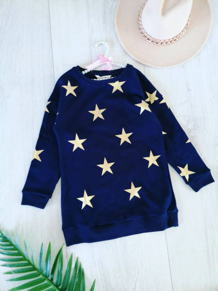 Dresowa Tunika Granatowa - KARMELOWY BUTIK zdjęcie 1